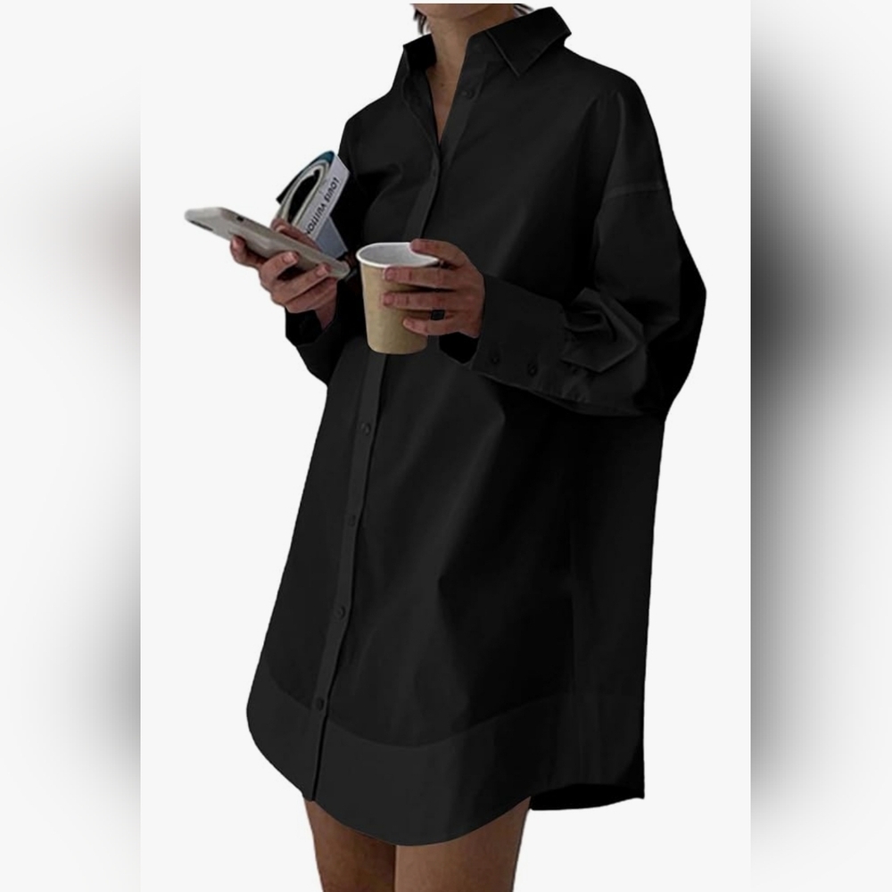 Elegant Black Shirt Dress